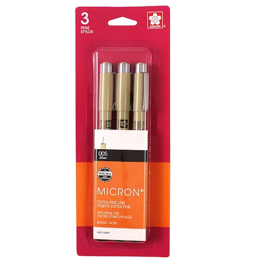 Pigma® Micron® 0.2mm Black Extra Fine Line Ink Pens, 3ct.